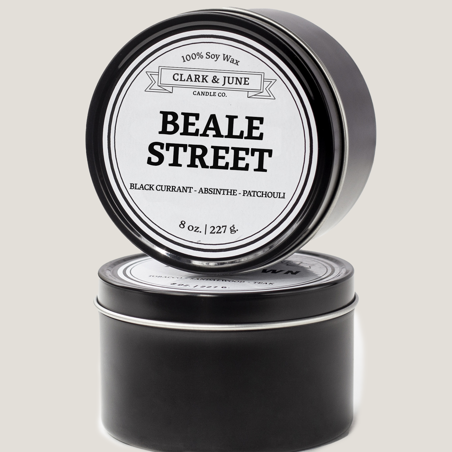 Single wicked 8oz candle in a black finish with Beale Street  on the label. SEO Text –soy wax candle, Tennessee candle, hand poured, small batch, scented candle, Woman Owned, local candle, Housewarming present, gives back, charity, community candle, closing gift.