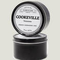 Load image into Gallery viewer, Single wicked 8oz candle in a black finish with Cookeville on the label. SEO Text –soy wax candle, Tennessee candle, hand poured, small batch, scented candle, Woman Owned, local candle, Housewarming present, gives back, charity, community candle, closing gift.