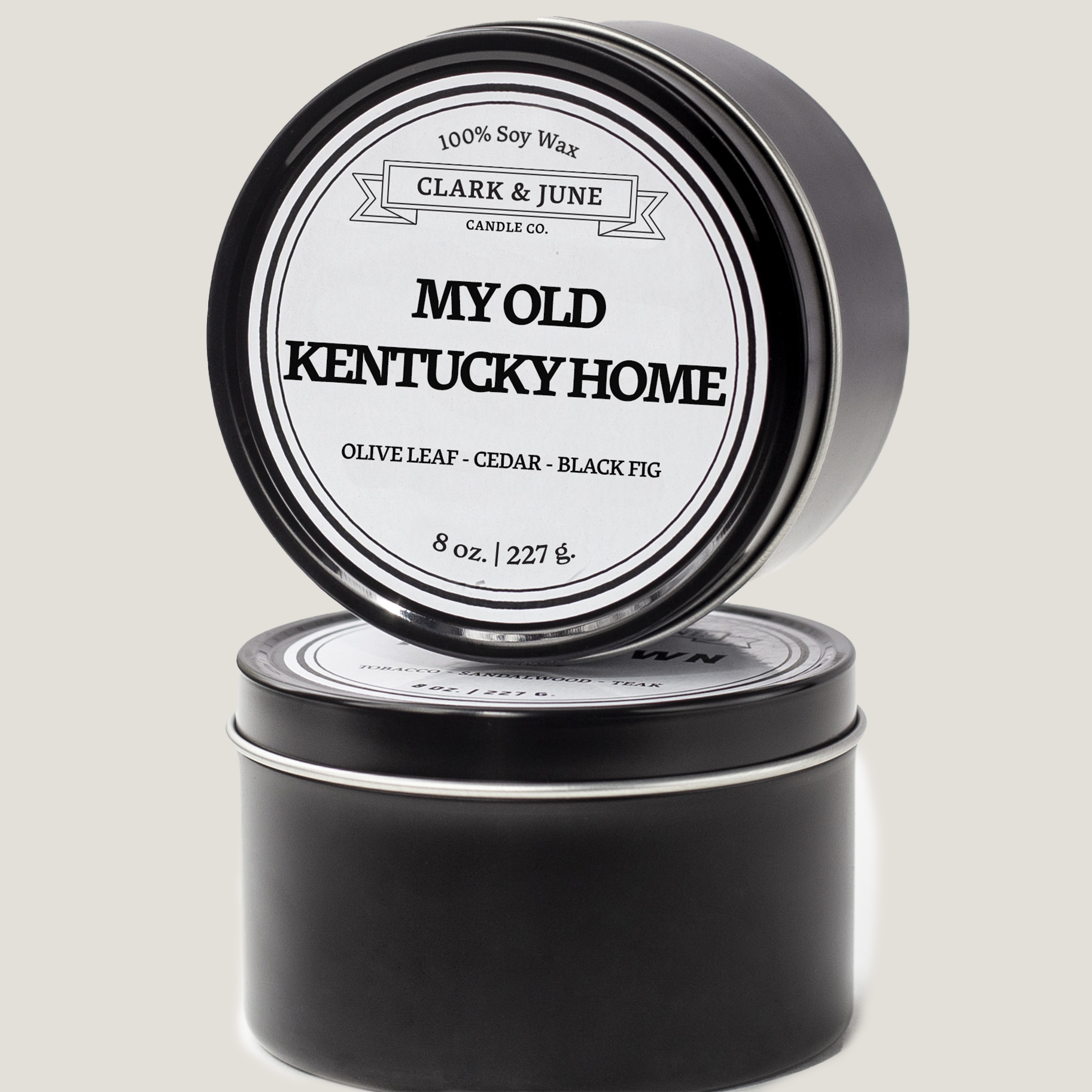 Single wicked 8oz candle in a black finish with “My Old Kentucky Home” on the label. SEO Text –soy wax candle, Alabama candle, hand poured, small batch, scented candle, Woman Owned, local candle, Housewarming present, gives back, charity, community candle, closing gift.