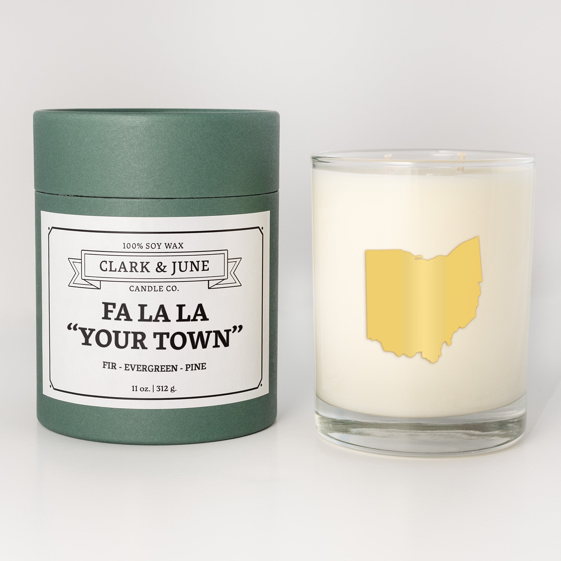 Fa La La "Your Town" | 014 Fir - Evergreen - Pine | 11oz Soy Candle All States