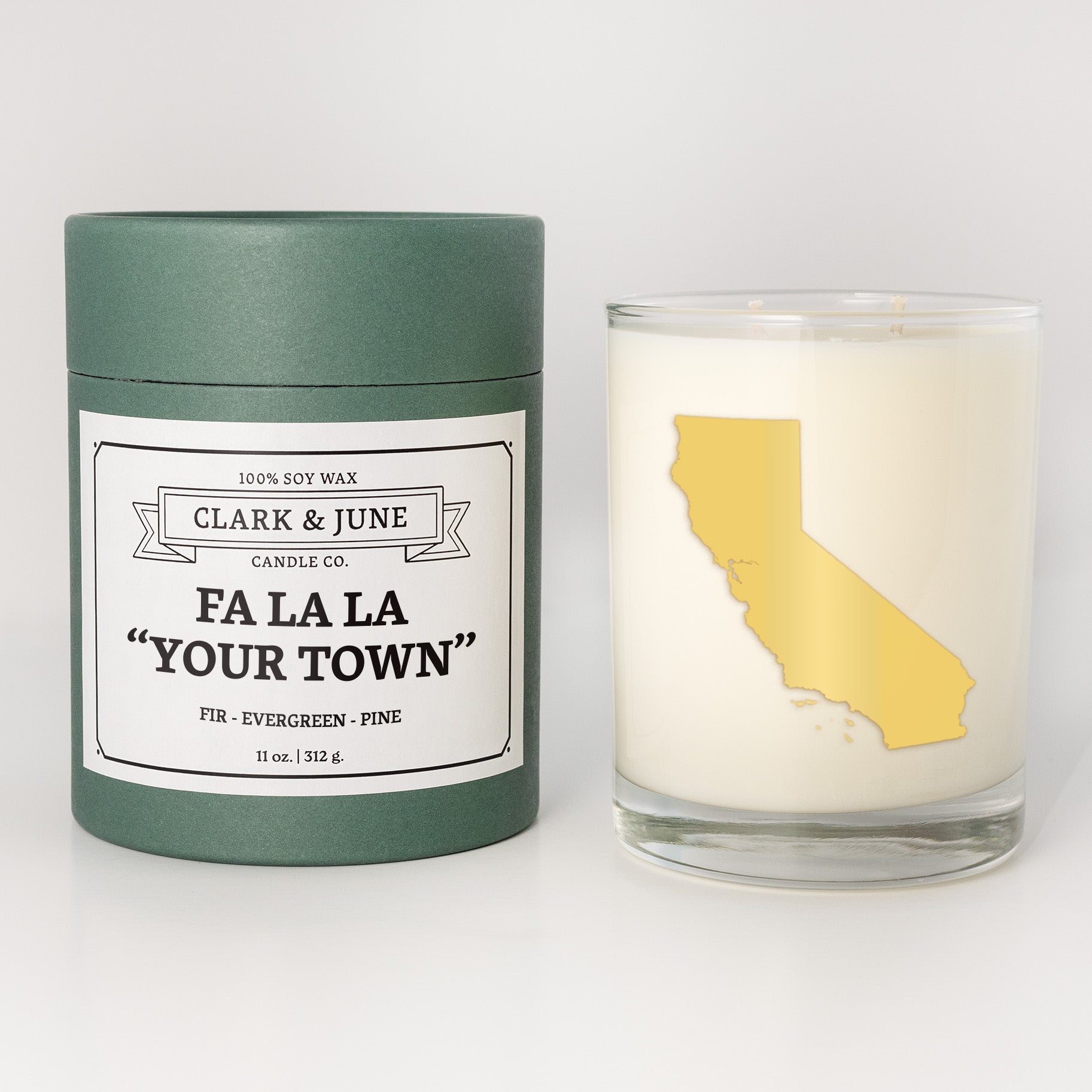 Fa La La "Your Town" | 014 Fir - Evergreen - Pine | 11oz Soy Candle All States