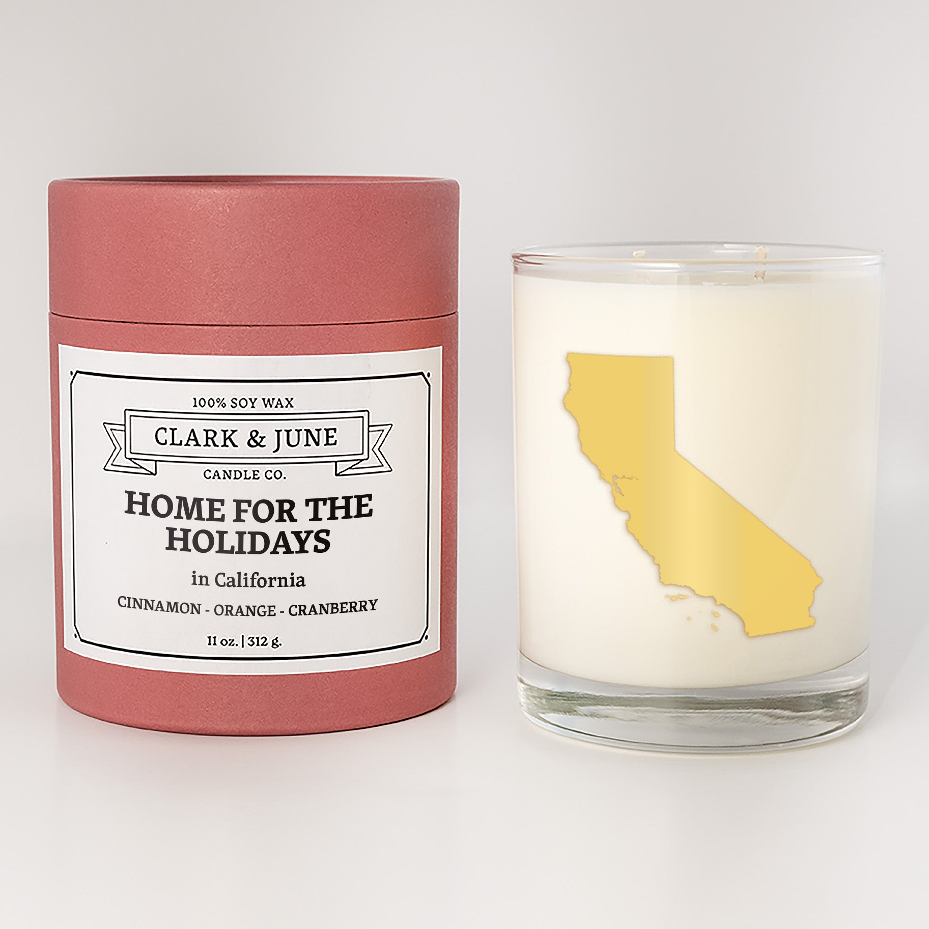 Home for the Holidays in "Your State" | 015 Cinnamon - Orange - Cranberry | 11oz Soy Candle All States