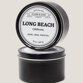 Load image into Gallery viewer, Single wicked 8oz candle in a black finish with “North Carolina” on the label. SEO Text –soy wax candle, Alabama candle, hand poured, small batch, scented candle, Woman Owned, local candle, Housewarming present, gives back, charity, community candle, closing gift.
