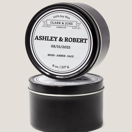 Wedding Favor Custom Candle  | 8oz Soy Candle