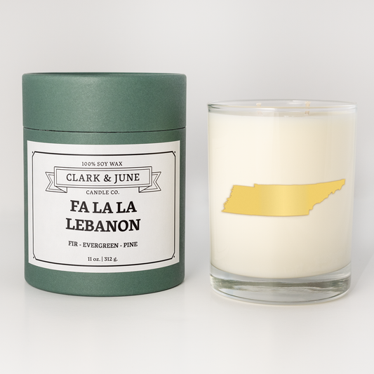 FA LA LA Lebanon | 014 Fir - Evergreen - Pine | 11oz Soy Custom Candle | Tennessee Glass