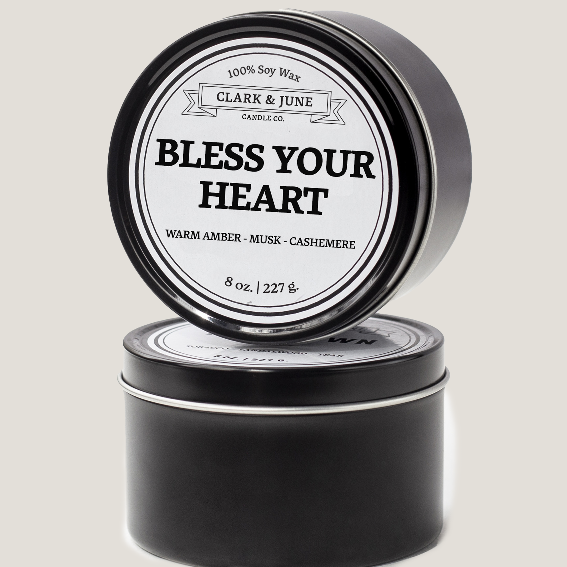 Single wicked 8oz candle in a black finish with “Bless Your Heart” on the label. SEO Text –soy wax candle, Alabama candle, hand poured, small batch, scented candle, Woman Owned, local candle, Housewarming present, gives back, charity, community candle, closing gift. 