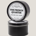 Load image into Gallery viewer, Single wicked 8oz candle in a black finish with The French Quarter  on the label. SEO Text –soy wax candle, Louisiana candle, hand poured, small batch, scented candle, Woman Owned, local candle, Housewarming present, gives back, charity, community candle, closing gift. 

