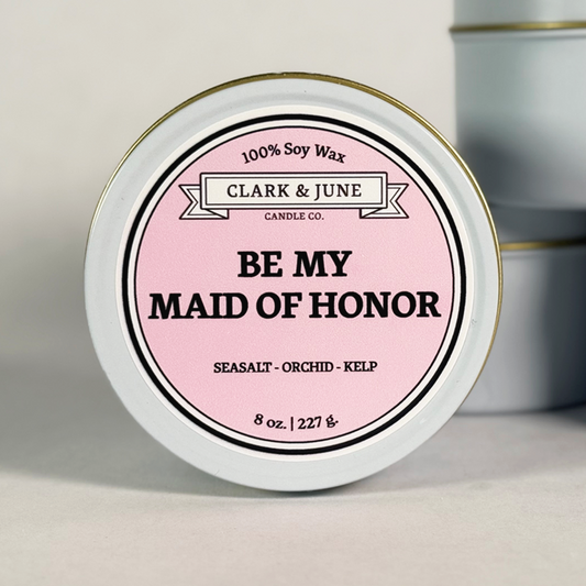 Be My Maid of Honor |  004 Seasalt - Orchid - Kelp | 8oz Soy Candle