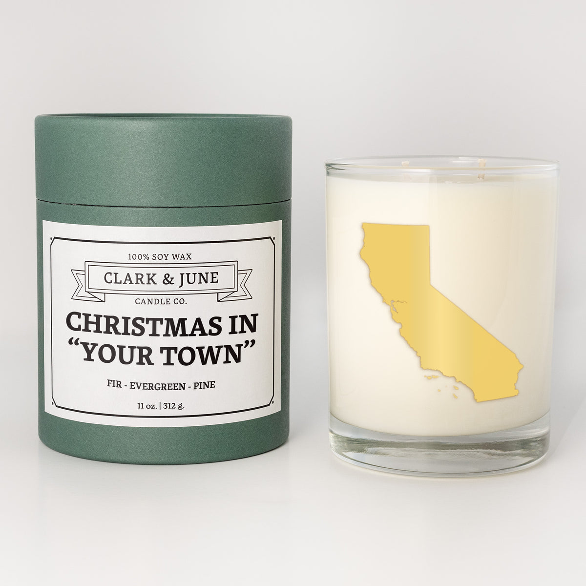 "Your Town" Christmas | 014 Fir - Evergreen - Pine | 11oz Soy Custom Candle