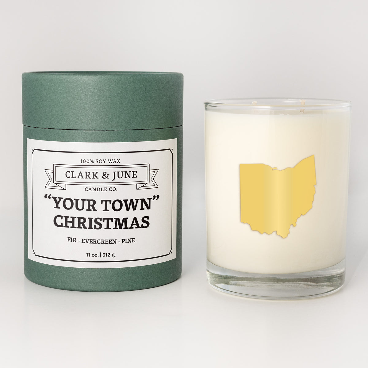 "Your Town" Christmas | 014 Fir - Evergreen - Pine | 11oz Soy Custom Candle
